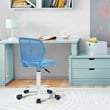 FurnitureR Carnation Swivel Teen Plastic and Mesh Task Chair in Blue