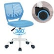 FurnitureR Carnation Swivel Teen Plastic and Mesh Task Chair in Blue