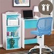FurnitureR Carnation Swivel Teen Plastic and Mesh Task Chair in Blue