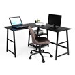 Homycasa Drogba L-Shaped Engineered Wood Corner Computer Desk in Black