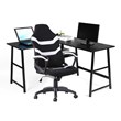 Homycasa Drogba L-Shaped Engineered Wood Corner Computer Desk in Black