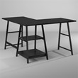 Homycasa Drogba L-Shaped Engineered Wood Corner Computer Desk in Black