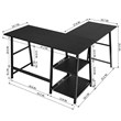 Homycasa Drogba L-Shaped Engineered Wood Corner Computer Desk in Black