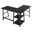Homycasa Drogba L-Shaped Engineered Wood Corner Computer Desk in Black