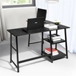 Homycasa Drogba L-Shaped Engineered Wood Corner Computer Desk in Black