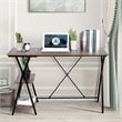 Homycasa Maddie Modern Engineered Wood Computer Desk with Shelves in Brown