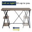 Homycasa Maddie Modern Engineered Wood Computer Desk with Shelves in Brown