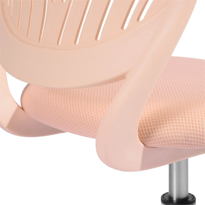 FurnitureR Modern Mesh and Polypropylene Task Chair in Rose Pink