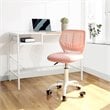 FurnitureR Modern Mesh and Polypropylene Task Chair in Rose Pink