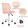 FurnitureR Modern Mesh and Polypropylene Task Chair in Rose Pink