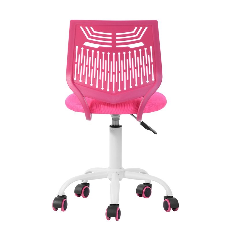 FurnitureR Modern Mesh and Polypropylene Task Chair in Dark Rose Pink