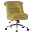 Homycasa Velvet Upholstered Curved Mid-Back Home Office Chair in Ginger Green
