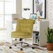 Homycasa Velvet Upholstered Curved Mid-Back Home Office Chair in Ginger Green