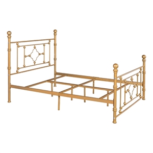 homycasa rayjon contemporary metal size bed frame in gold