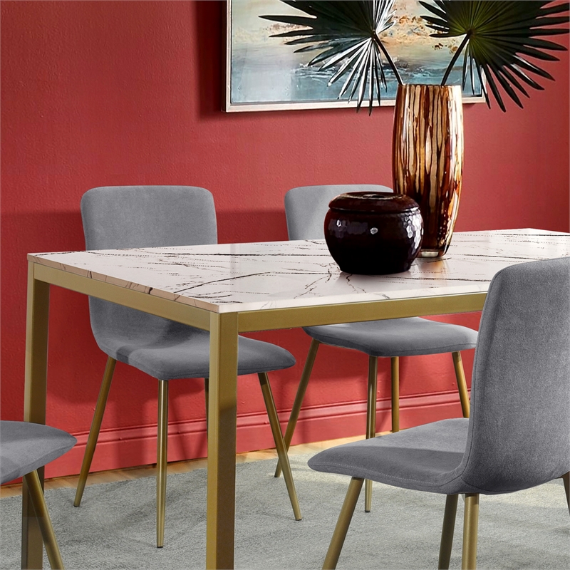 Homycasa Scargill Fabric Upholstered Dining Chairs in Gray