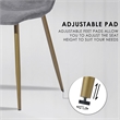 Homycasa Scargill Fabric and Metal Dining Chair in Gray/Gold Legs (Set of 4)