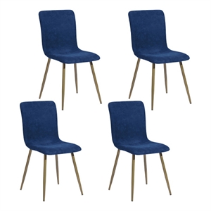 Homycasa Scargill 18.9&quot Fabric Upholstered Dining Chairs in Blue (Set of 4)