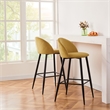 Homycasa 30 IN. Low Back Metal Frame Barstool With Fabric Seat ( Set of 2)
