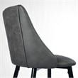 FurnitureR 30'' Modern Barstool Faux Leather Black Legs Set of 2