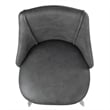 FurnitureR 30'' Modern Barstool Faux Leather Black Legs Set of 2