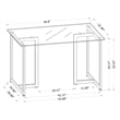 Homycasa 47 INTempered Glass Top Black Base Elegant Dining Table