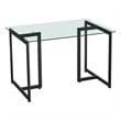 Homycasa 47 INTempered Glass Top Black Base Elegant Dining Table