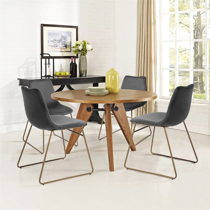 Homycasa Velvet Upholstered Dining Chair (Set of 2)
