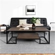 Homycasa Black Frame Coffee Table in Brown