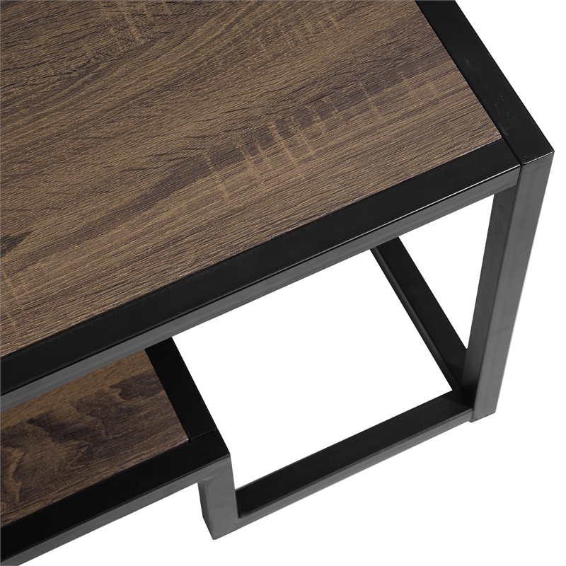 Homycasa Black Frame Coffee Table in Brown