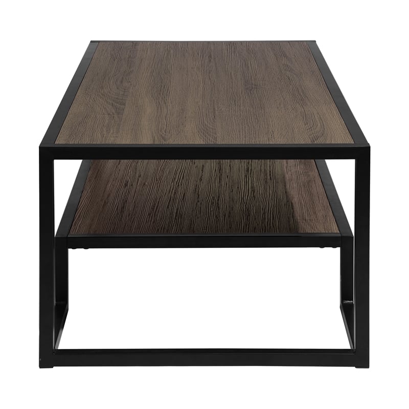 Homycasa Black Frame Coffee Table in Brown