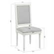 Homycasa Farmhouse Dining Chairs (Set of 6) Solid Wood in Cream White