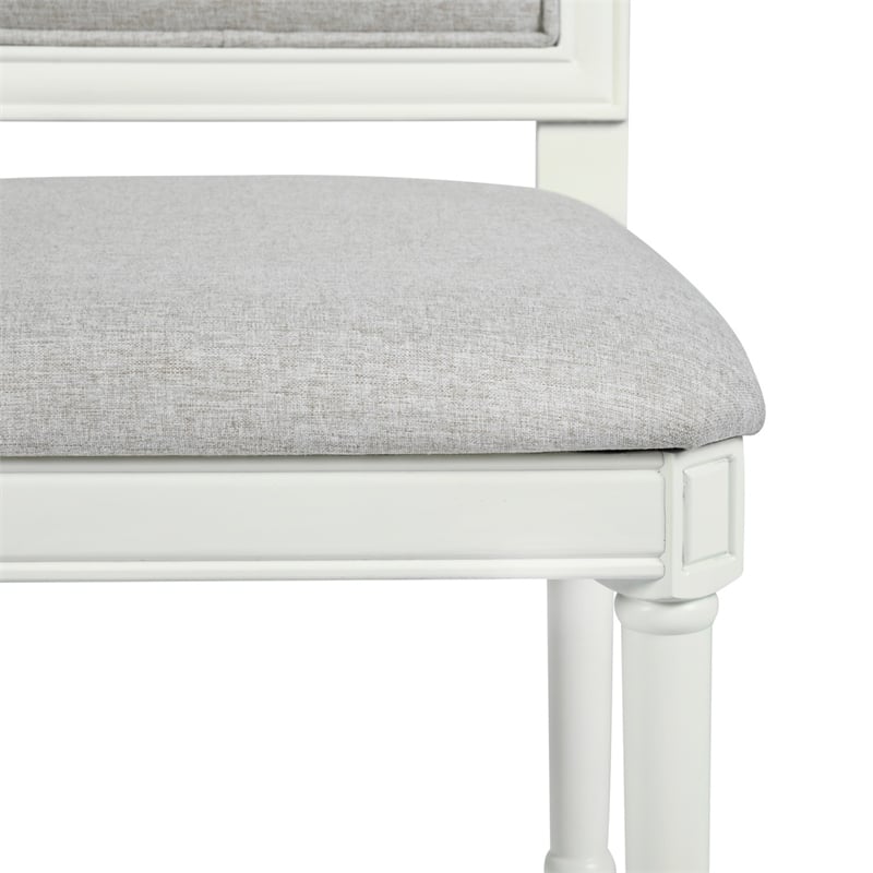 Homycasa Farmhouse Dining Chairs (Set of 6) Solid Wood in Cream White