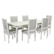 Homycasa Farmhouse Dining Chairs (Set of 6) Solid Wood in Cream White