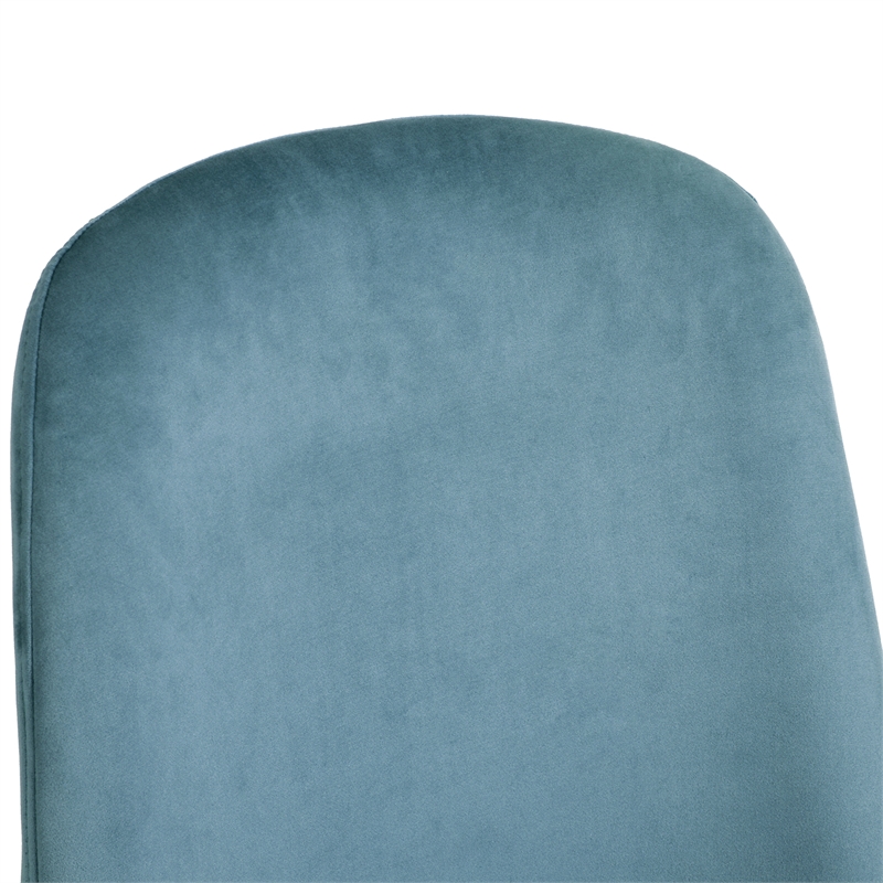 Homycasa Velvet Side Blue Chair Set of 2 with Gold Finish Metal Legs