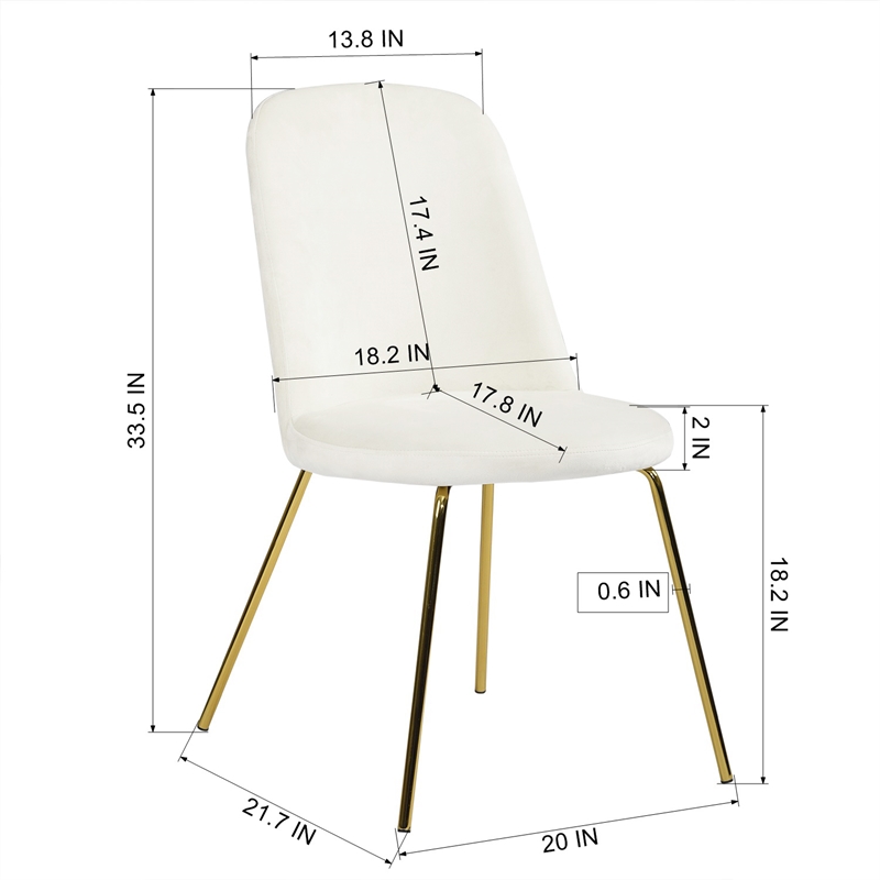 Homycasa Velvet Side Chair Set of 2