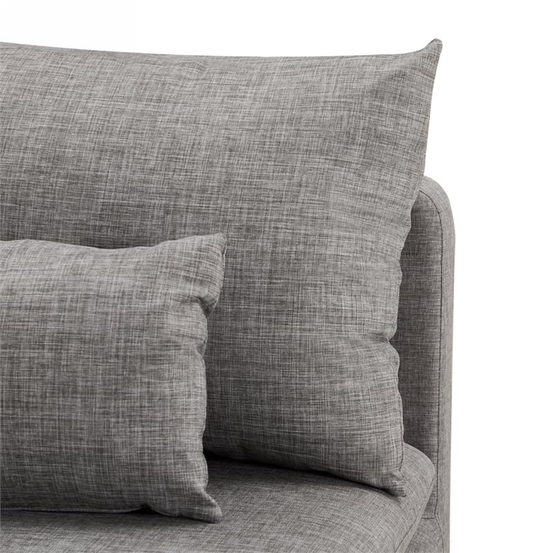 Homycasa Fabric Upholstered Armless Straight Sofa in Gray