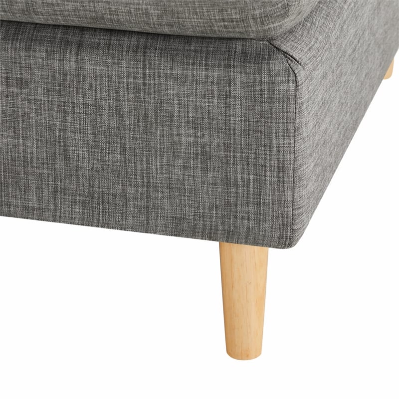 Homycasa Fabric Upholstered Armless Straight Sofa in Gray