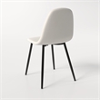 Fabric Upholstered Dining Chair in Cream White/Sleek Black Legs (Set of 4)
