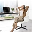 Swivel Adjustable Height Office and Accent Chair with Armrests Cream White