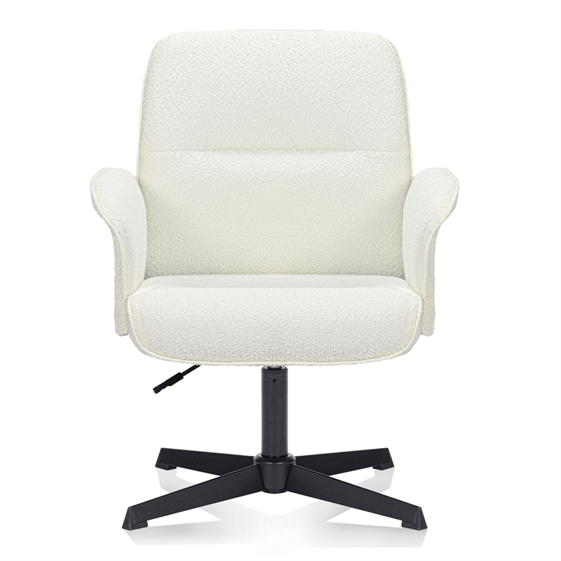 Swivel Adjustable Height Office and Accent Chair with Armrests Cream White