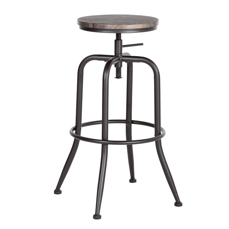 Homycasa Set of 2 Swivel Barstools Adjustable Height-Vintage Brown