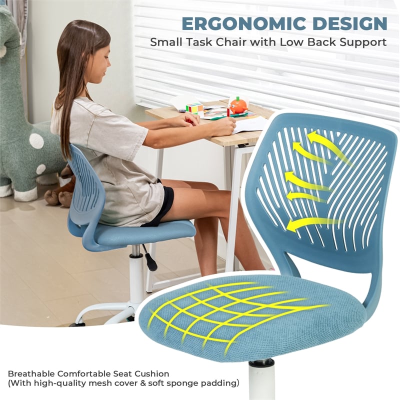 Homycasa Teen Fabric Task Chair-Blue
