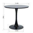 Homycase  Modern  Black Round Dining Table with MDF Table Top
