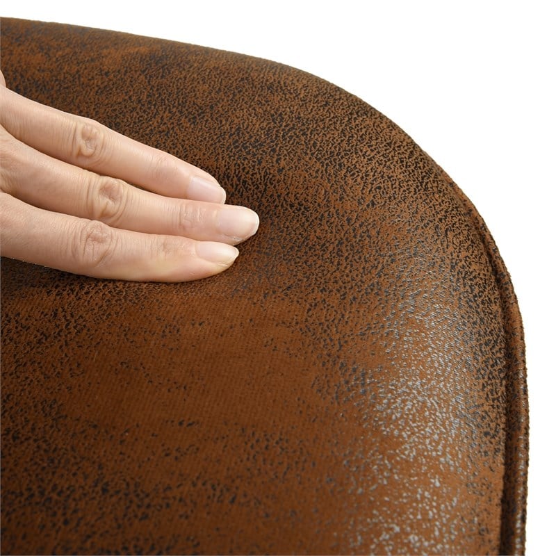 Homycasa Suede Upholstered Dining Chair in Brown (Set of 4)