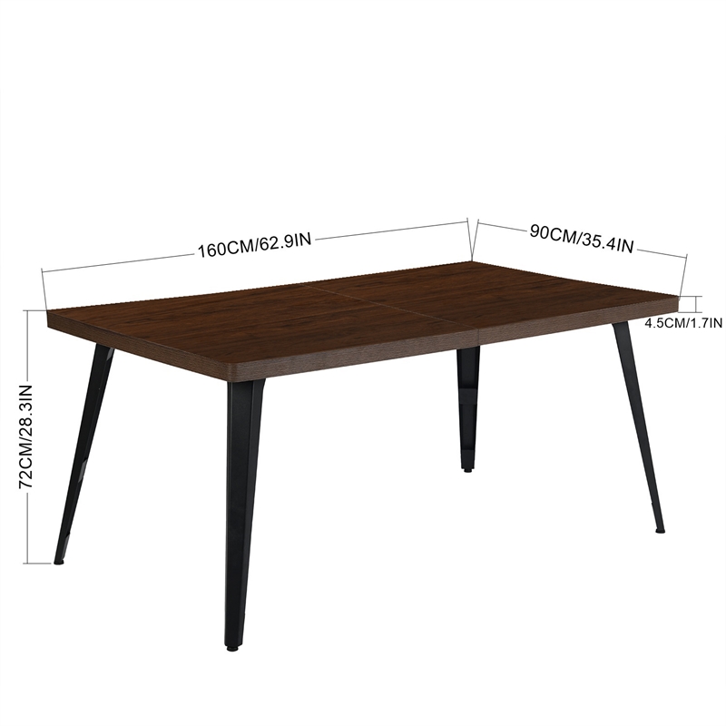 Homycasa 63in Dining Table-Dark Brown