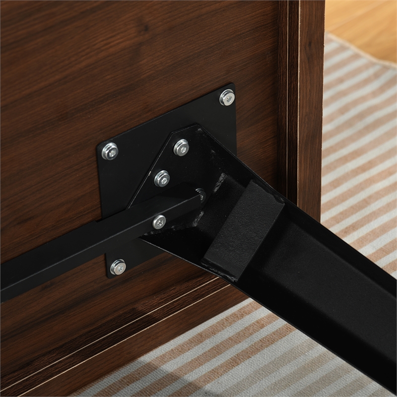 Homycasa 63in Dining Table-Dark Brown
