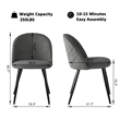 Homycasa Terry Fabric Dining Chair Set of 2-Grey