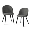 Homycasa Terry Fabric Dining Chair Set of 2-Grey