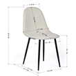 Homycasa Fabric Upholstered Dining Chair in Beige (Set of 4)