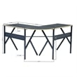 Homycasa L Shaped Computer Desk with Black Metal Frame and Wood Finish